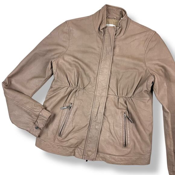 VINCE tan lamb leather jacket - Picture 8 of 16